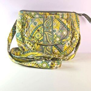 Vera Bradley Retired 'Lemon Parfait' Crossbody Adjustable Quilted Shoulder Bag